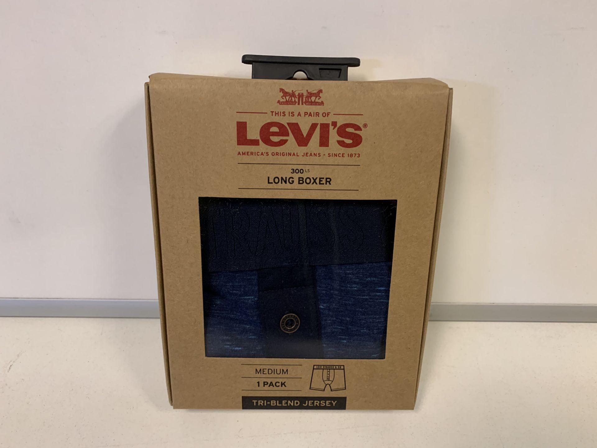 30 X BRAND NEW LEVI DENIM BLUE BOXER SHORTS INDIVIDUALLY RETAIL PACKAGED (MS)