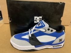 5 X BRAND NEW DC SHOE BLUE BLACK AND WHITE TRAINERS SIZE 6 RRP £65 EACH