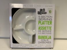 10 X CAFÉ EXPRESS 5 SECTION SERVING PLATTER IN 1 BOX