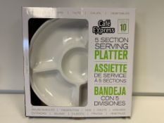 10 X CAFÉ EXPRESS 5 SECTION SERVING PLATTER IN 1 BOX