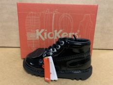 (NO VAT) 5 X BRAND NEW KICKERS PATENT BLACK SHOES SIZE i11