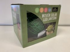 12 X GARDENKRAFT APPLE GREEN RATTAN SOLAR LATERNS IN 3 BOXES