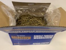 3 x NEW BOXES OF GOLD SCREW PZ. 5x100MM. EACH BOX CONTAINS APPROX. 1000 SCREWS. RRP £55 PER BOX