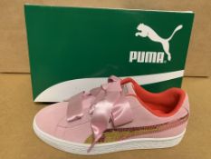 (NO VAT) 4 X BRAND NEW PUMA PALE PINK TRAINERS SIZE J4