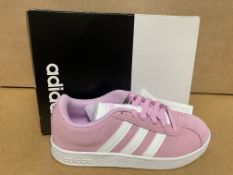 (NO VAT) 2 X BRAND NEW ADIDAS VL COURT PINK TRAINERS SIZE i12