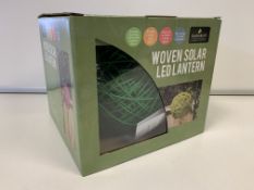 12 X GARDENKRAFT APPLE GREEN RATTAN SOLAR LATERNS IN 3 BOXES