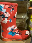 NEW & BOXED JOULES FLORAL WELLIES SIZE JUNIOR 3