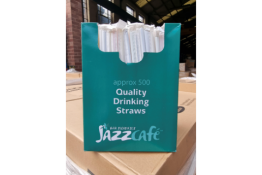 APPROX. 15,000 x PLASTICO INDIVIDUALLY WRAPPED BENDY PLASTIC QUALITY DRINKING STRAWS. 30 BAGS OF 500