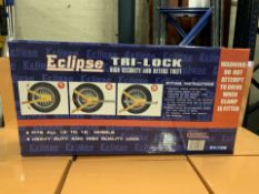 2 X BRAND NEW ECLIPSE TRI LOCK WHEEL LOCKS (629/9)