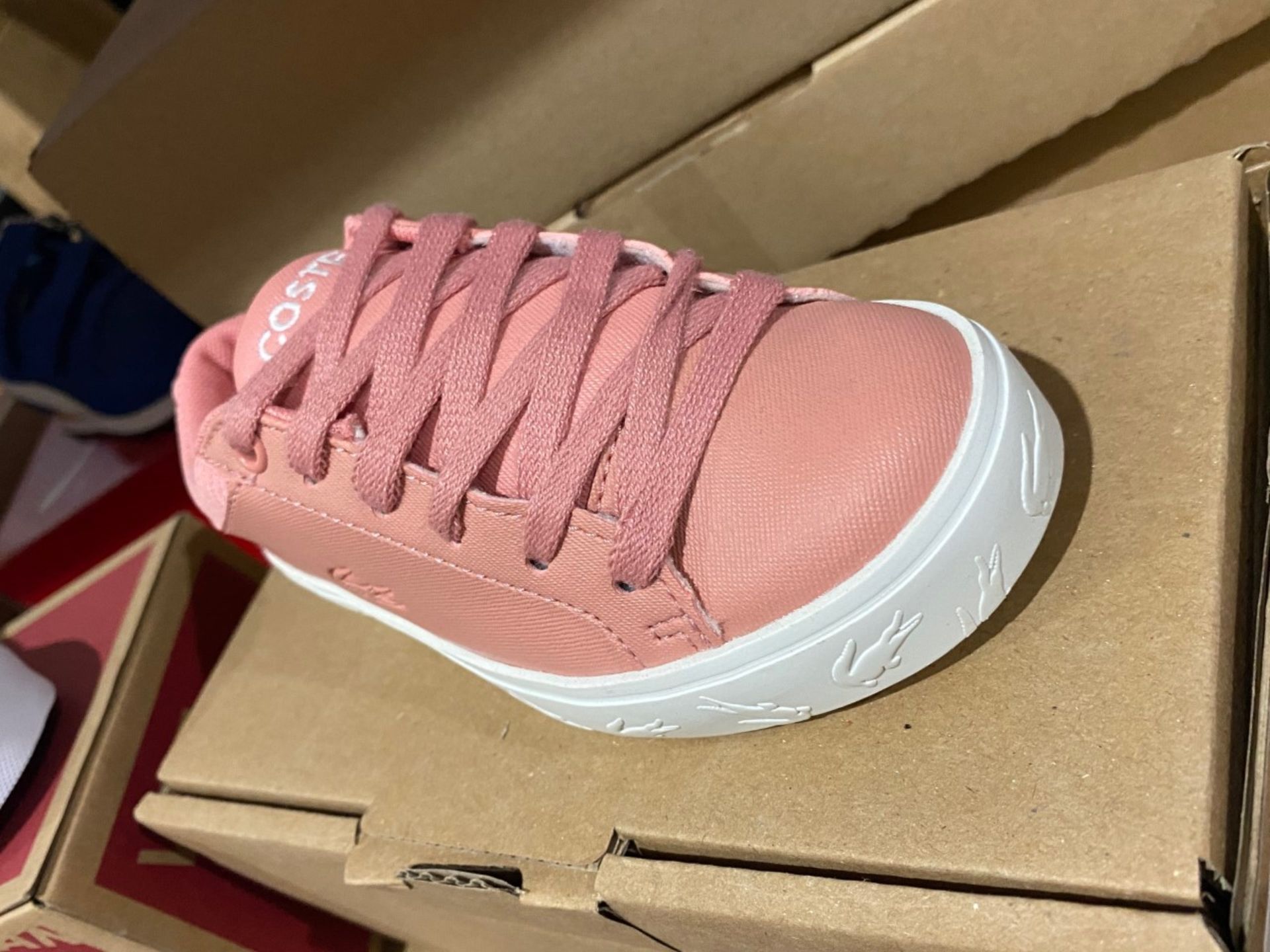 NEW & BOXED LACOSTE PINK LOGO TRAINER SIZE INFANT 10 - Image 2 of 2