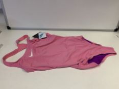 (NO VAT) 4 X BRAND NEW CHILDRENS NIKE PINK SWIMSUITS SIZE CHILDRENS XL (62/9)