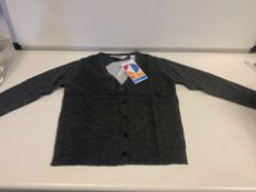 (NO VAT) 23 X BRAND NEW KIDS DIVISION GREY CARDIGANS SIZE 4 YEARS (827/2)