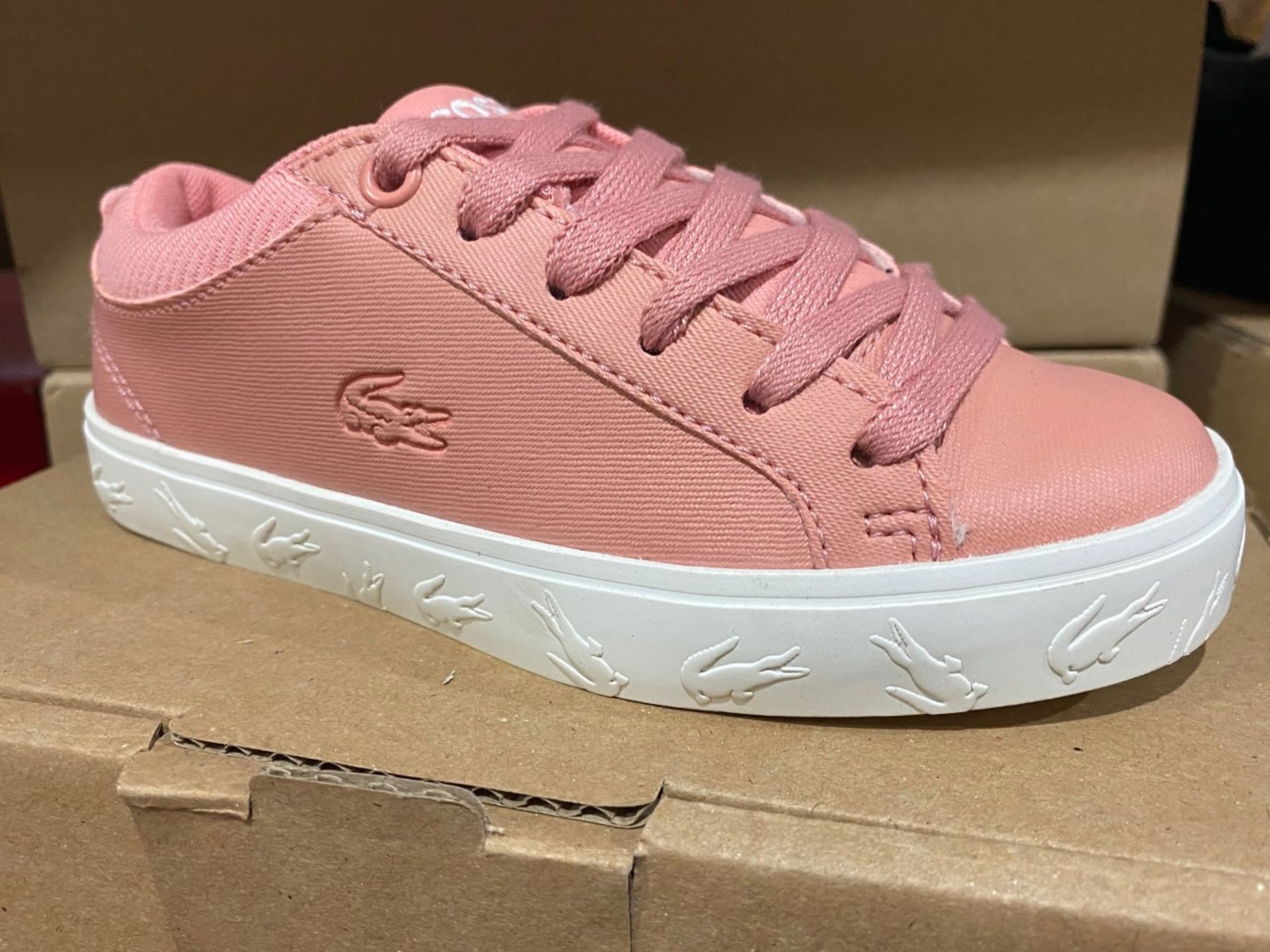 NEW & BOXED LACOSTE PINK LOGO TRAINER SIZE INFANT 10