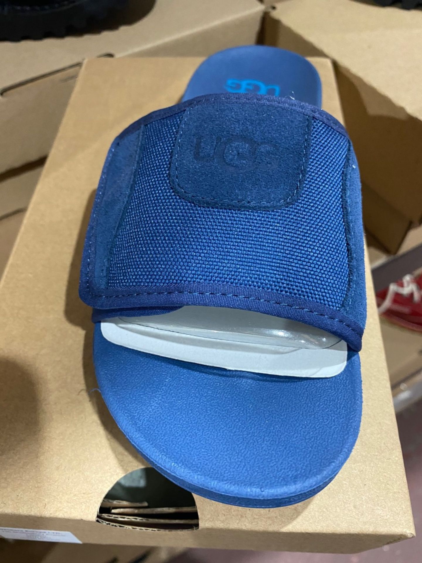 NEW & BOXED UGG NAVY SLIDERS SIZE JUNIOR 1