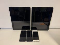 2 X APPLE IPADS AND 3 X IPHONES (ALL FOR SPARES (259/9)