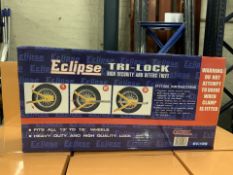 2 X BRAND NEW ECLIPSE TRI LOCK WHEEL LOCKS (631/9)