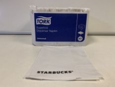 APPROX 40000 X BRAND NEW TORK STARBUCKS BRANDED NAPKINS IN 8 BOXES (958/9)