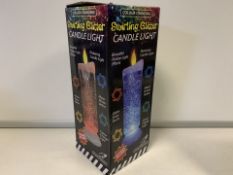 12 X BRAND NEW COLOUR CHANGING SWIRLING GLITTER CANDLE LIGHTS (937/16)