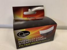 80 x NEW BOXED QUEST 1500W PREMIUM MOP STEAM CLEANER FILTER REFILL (1160/16)