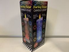 12 X BRAND NEW COLOUR CHANGING SWIRLING GLITTER CANDLE LIGHTS (939/16)