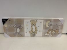12 X BRAND NEW SETS OF 3 BEAR HUGS CANVASSES IN 2 BOXES (706/16)