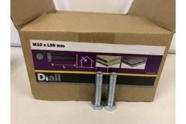 15 x NEW SEALED BOXES OF 4KG M10x50MM HEX BOLTS (1257/16)
