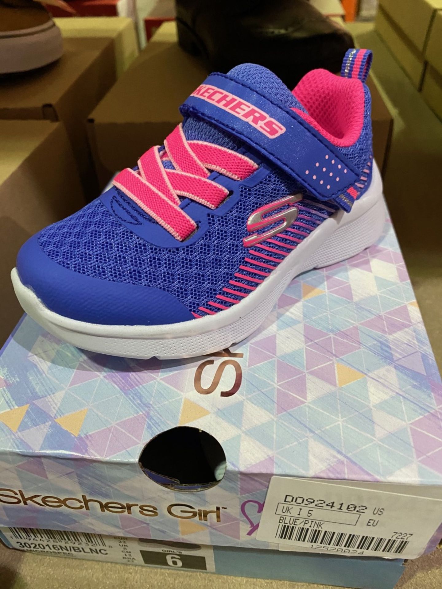 NEW & BOXED SKETCHERS BLUE/PINK TRAINER SIZE INFANT 5