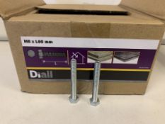 12 X BRAND NEW BOXES OF DIALL M8 X 60MM HEX BOLTS 4KG BOX (961/16)