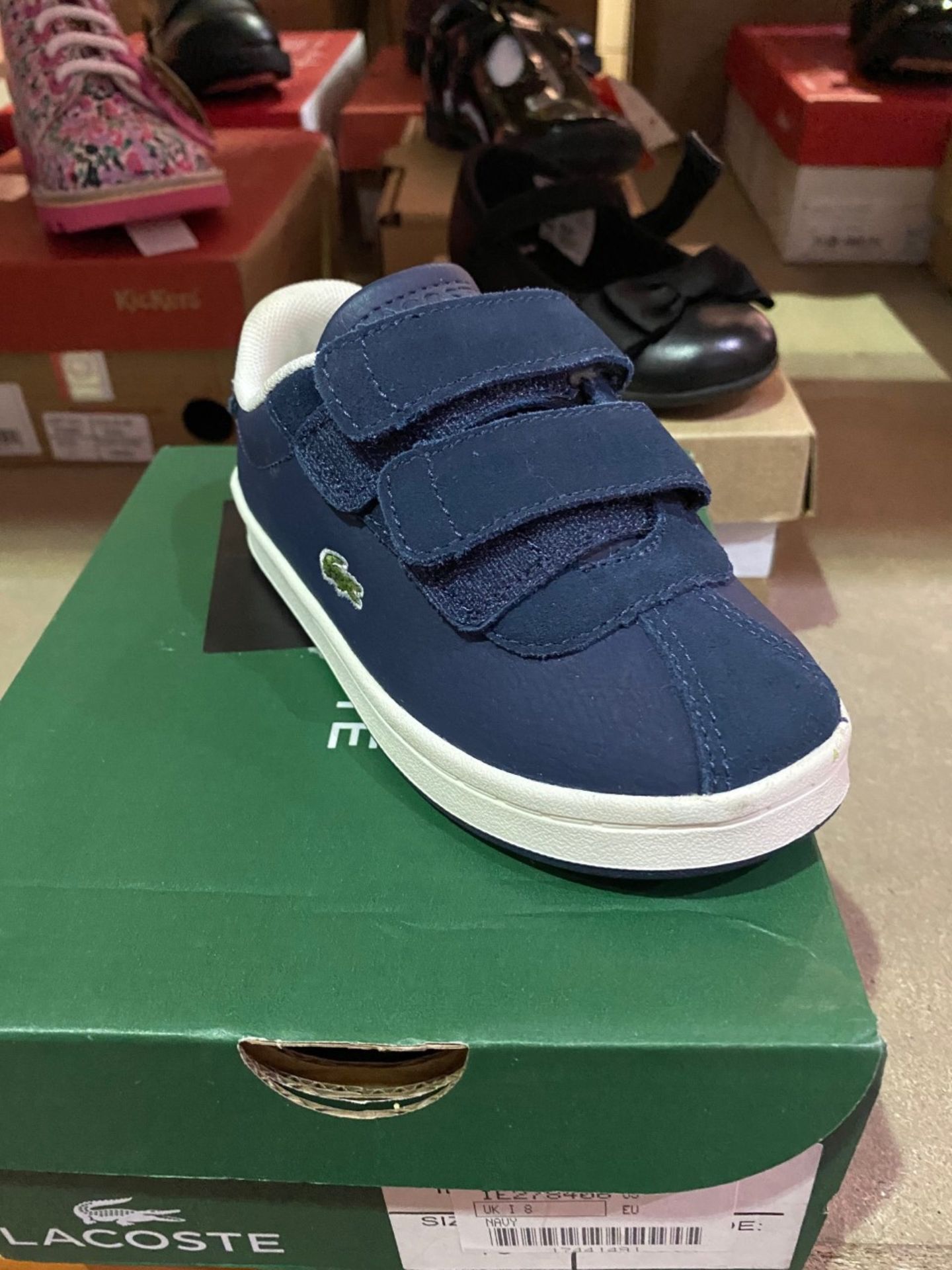 NEW & BOXED LACOSTE NAVY TRAINER SIZE INFANT 8 - Image 2 of 2