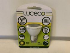 50 x NEW SEALED LUCECO WARM WHITE LED LIGHT BULBS. 3.5W=25W. 260 LUMEN. MR16 FITTING. RRP £9.97 EACH