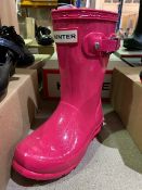 NEW & BOXED HUNTER PINK GLITTER WELLIES SIZE INFANT 9