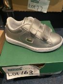 NEW & BOXED LACOSTE SILVER TRAINER SIZE INFANT 5