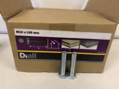 12 X BRAND NEW BOXES OF DIALL M10 X 50MM HEX BOLTS 4KG BOX (952/16)