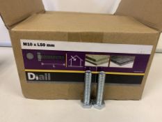 12 X BRAND NEW BOXES OF DIALL M10 X 50MM HEX BOLTS 4KG BOX (447/16)