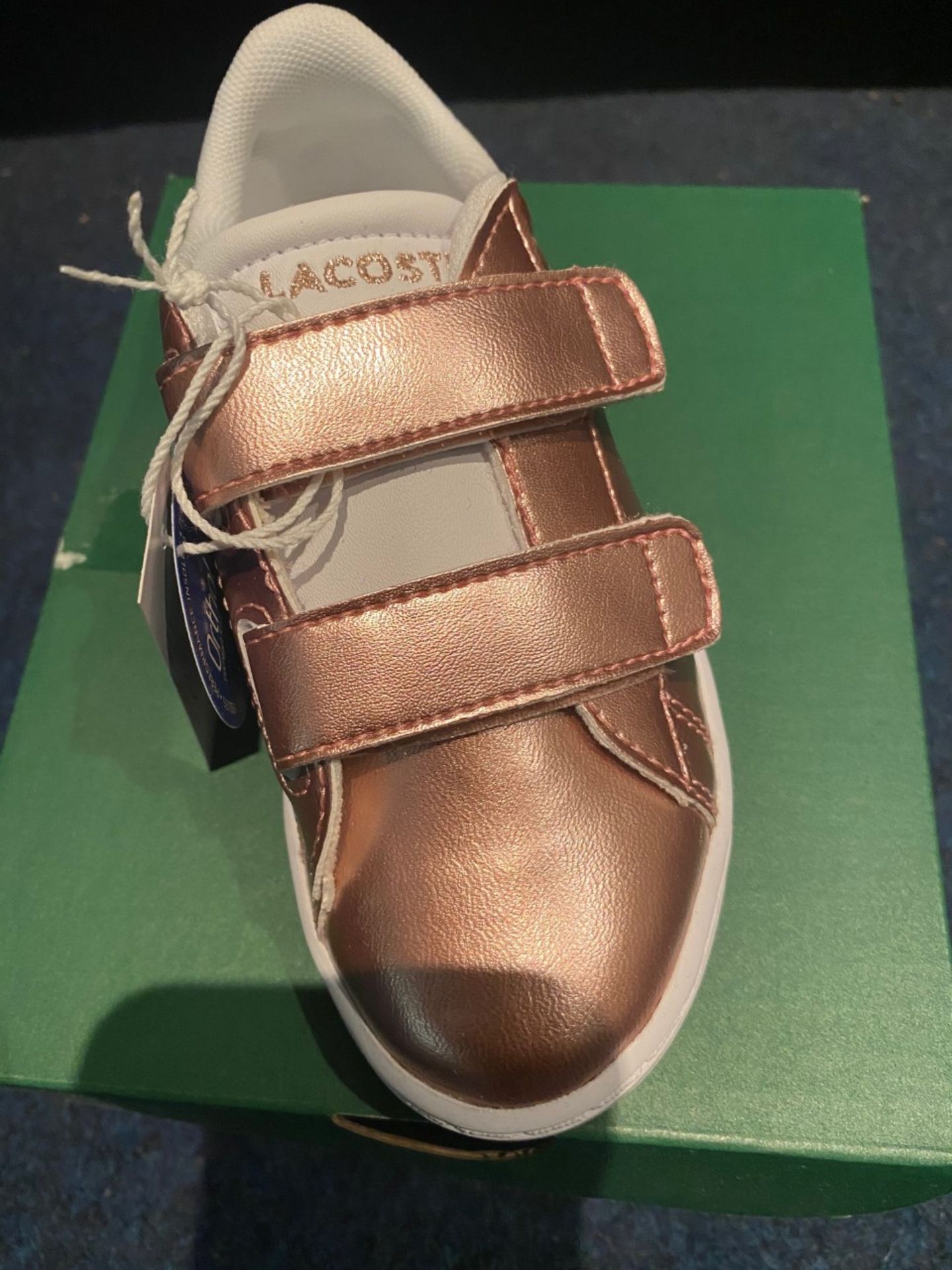 NEW & BOXED LACOSTE ROSE GOLD TRAINERS SIZE INFANT 9 - Image 3 of 3