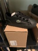 NEW & BOXED LACOSTE BLACK TRAINER SIZE INFANT 4