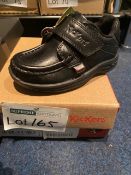 NEW & BOXED KICKERS STRAP LEATHER BLACK SHOE SIZE INFANT 6