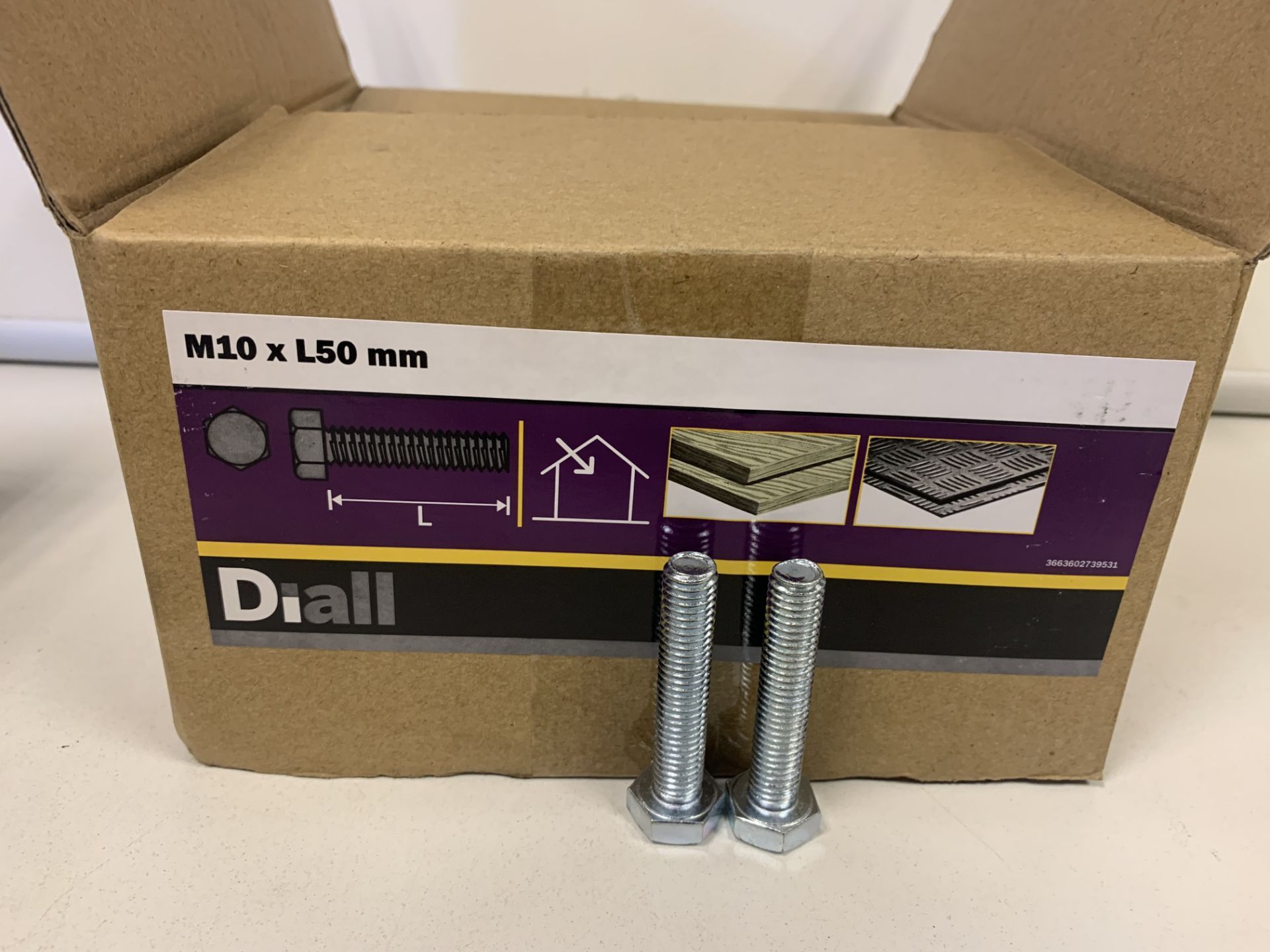 12 X BRAND NEW BOXES OF DIALL M10 X 50MM HEX BOLTS 4KG BOX (446/16)