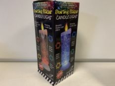 12 X BRAND NEW COLOUR CHANGING SWIRLING GLITTER CANDLE LIGHTS (938/16)