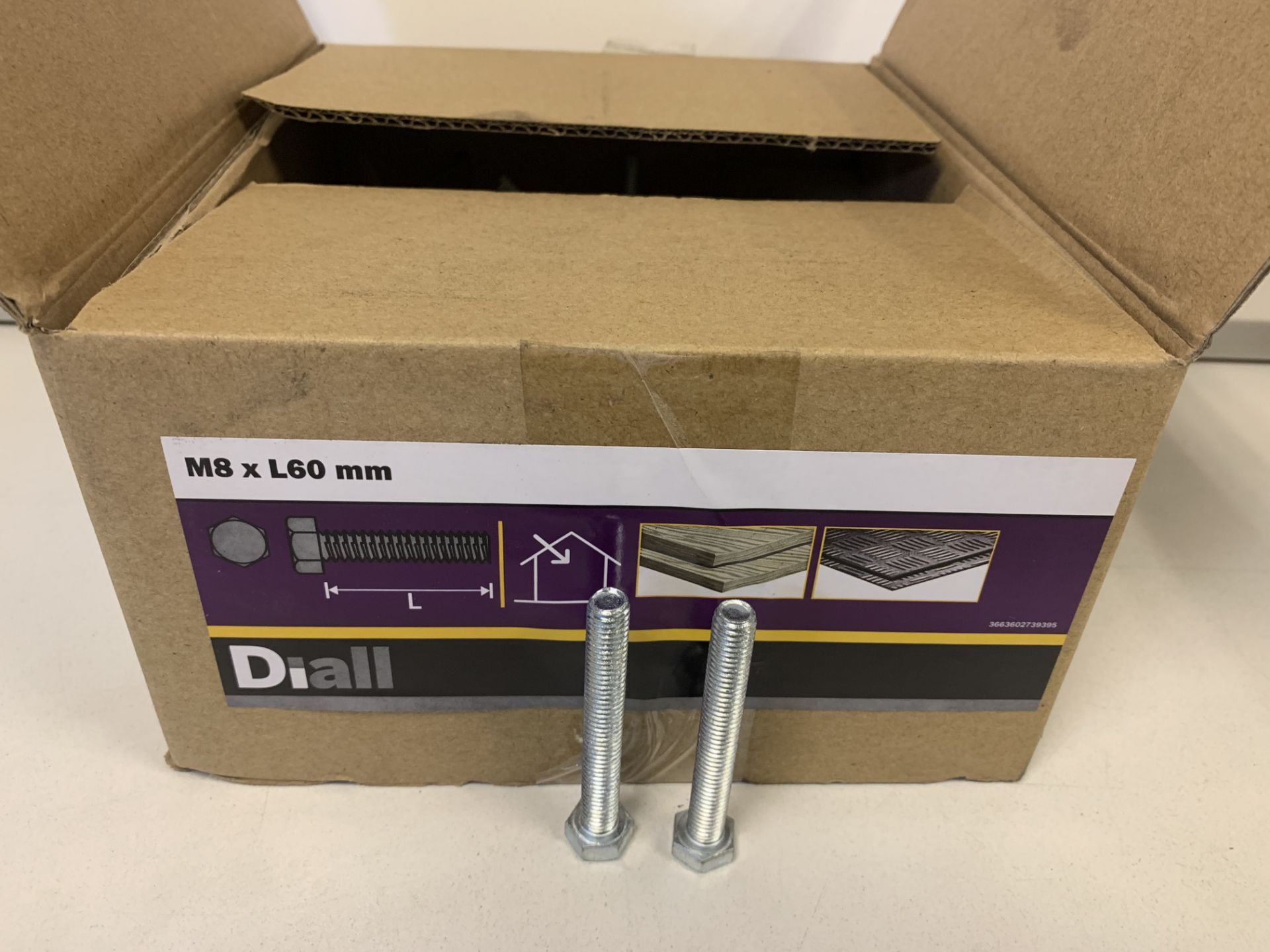 12 X BRAND NEW BOXES OF DIALL M8 X 60MM HEX BOLTS 4KG BOX (958/16)