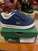 NEW & BOXED LACOSTE NAVY TRAINER SIZE INFANT 8