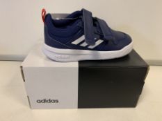 (NO VAT)5 x NEW BOXED PAIRS OF ADIDAS DARK BLUE TENSAUR I TRAINERS. SIZE INFANT 5