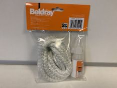 48 x NEW SEALED BELDRAY 9MM REPLACEMENT STOVE ROPE SET. EACH SET INCLUDES ROPE & ADHESIVE GLUE
