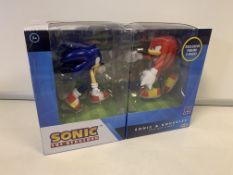 9 X BRAND NEW EXCLUSIVE SONIC AND KNUCKLES FACE OFF 2 PACK