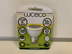 50 x NEW SEALED LUCECO WARM WHITE LED LIGHT BULBS. 3.5W=25W. 260 LUMEN. MR16 FITTING. RRP £9.97