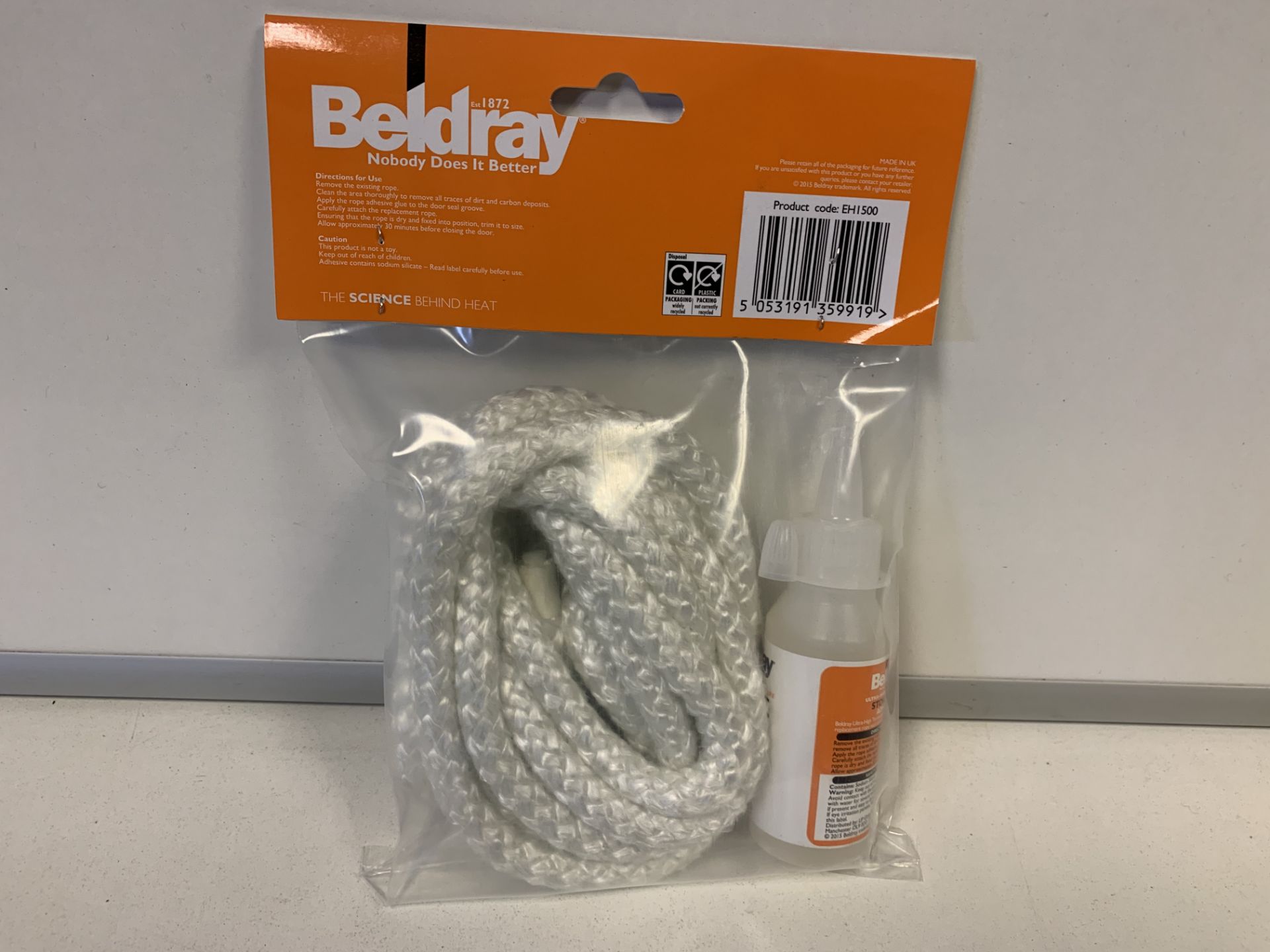 48 x NEW SEALED BELDRAY 9MM REPLACEMENT STOVE ROPE SET. EACH SET INCLUDES ROPE & ADHESIVE GLUE