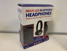 8 X BRAND NEW FALCON MULTI LED BLUETOOTH HEADPHONES (FLASHES WITH THE TYTHM OF MUSIC)