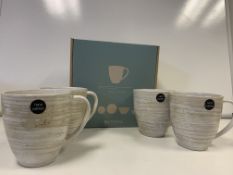 6 X BRAND NEW PACKS OF 4 RETAIL BOXED DA TERRA COX'S BAZAR MUGS RRP £70 PER PACK (HAND CRAFTED, HAND