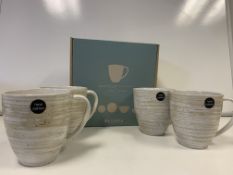 6 X BRAND NEW PACKS OF 4 RETAIL BOXED DA TERRA COX'S BAZAR MUGS RRP £70 PER PACK (HAND CRAFTED, HAND