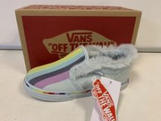 (NO VAT) 4 x NEW BOXED PAIRS OF VANS ASHER V - COULD RAINBOW SHOES. SIZE: INFANT 9